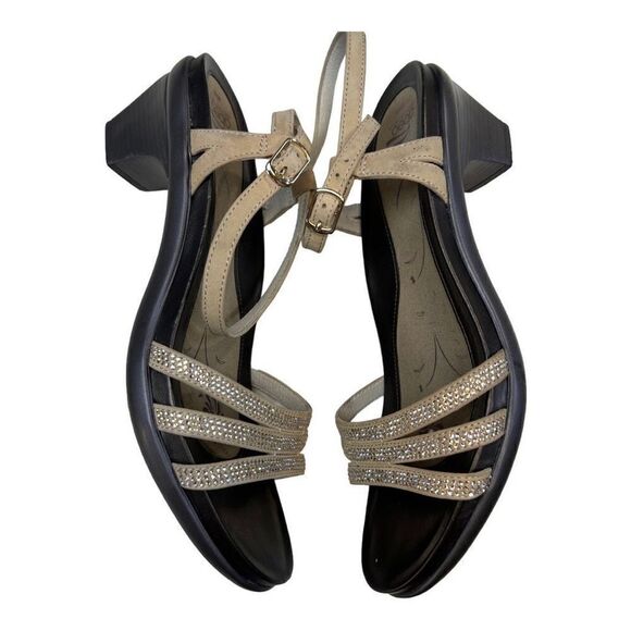 Abeo b.i.o.system Heel Sandals Womens 9 Tan Beige Glitz Grace Metatarsal Support - Picture 4 of 10